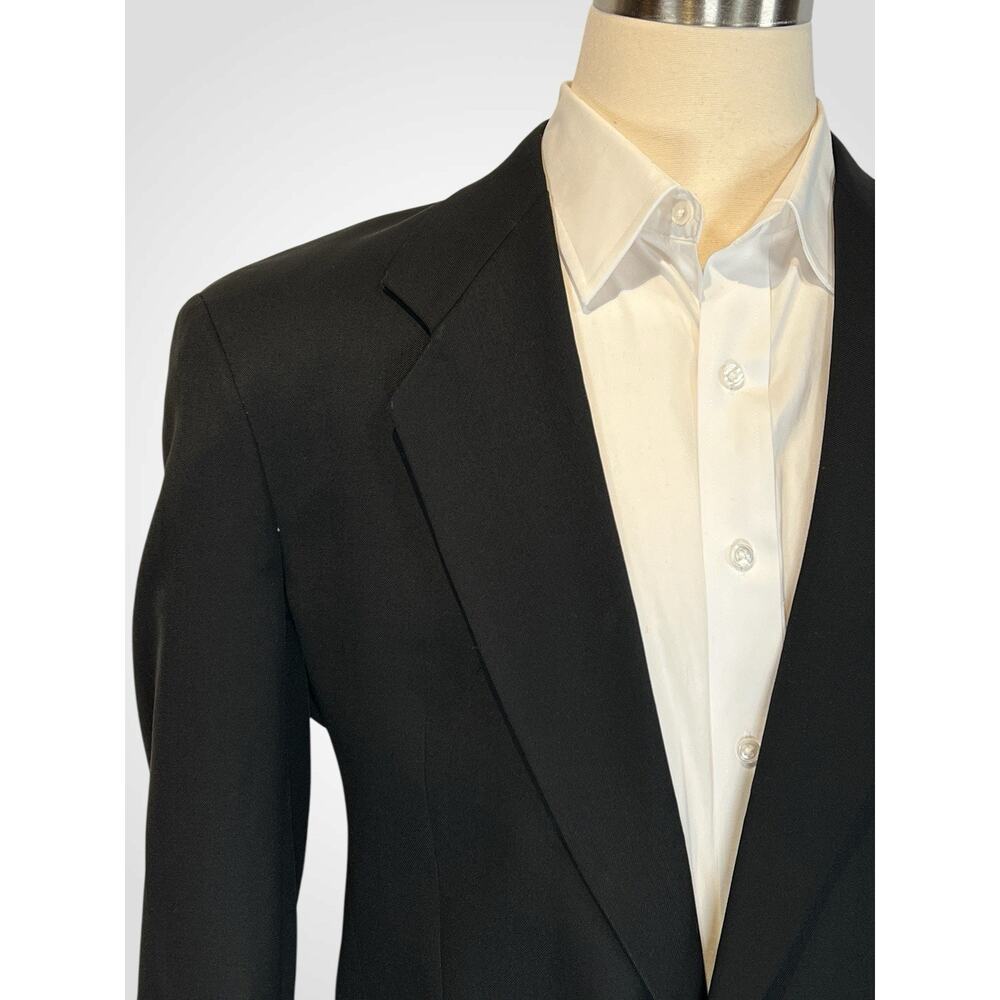Vtg Christian Dior Monsieur 44R Black Gold Tone Buttons Designer Blazer - Picture 7 of 16